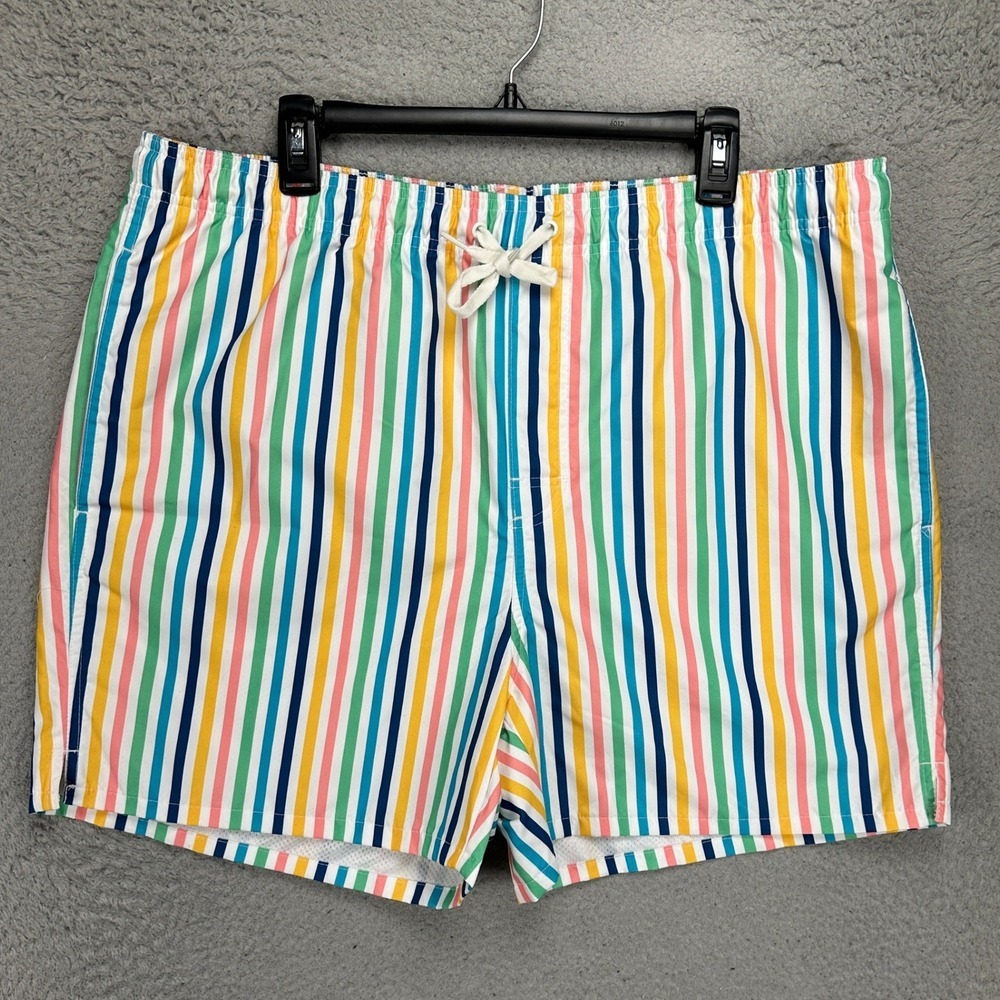 Old Navy Mens Swim Trunks XL Multi Stripe Drawstring Mesh Lined Swimwear NEW